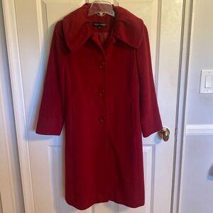 Ellen Tracy red pea coat - great condition